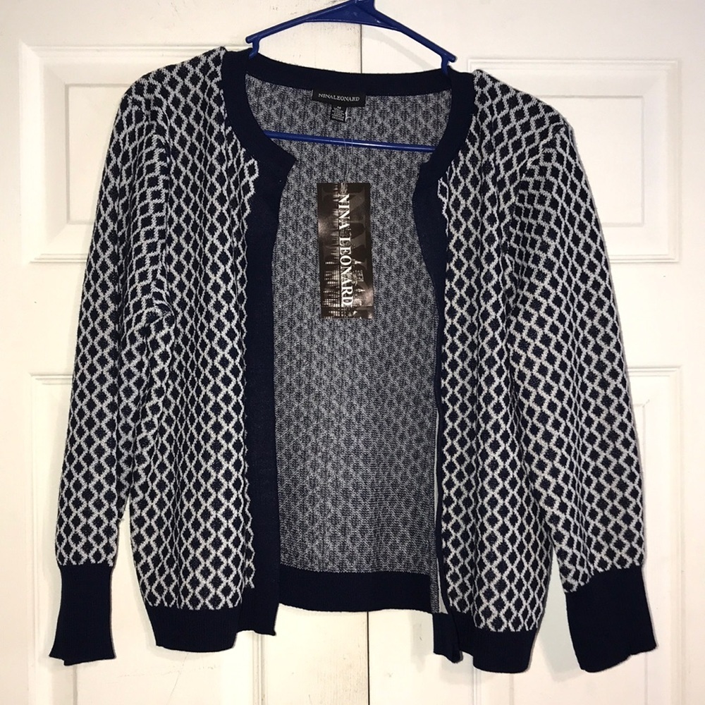 NWT Nina Leonard Open Cardigan